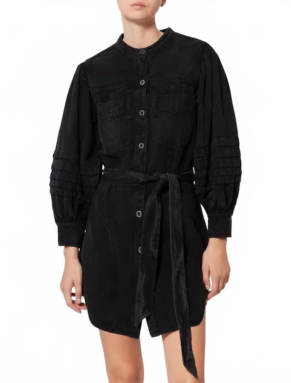 NEW ISABEL MARANT moe mini dress in faded black